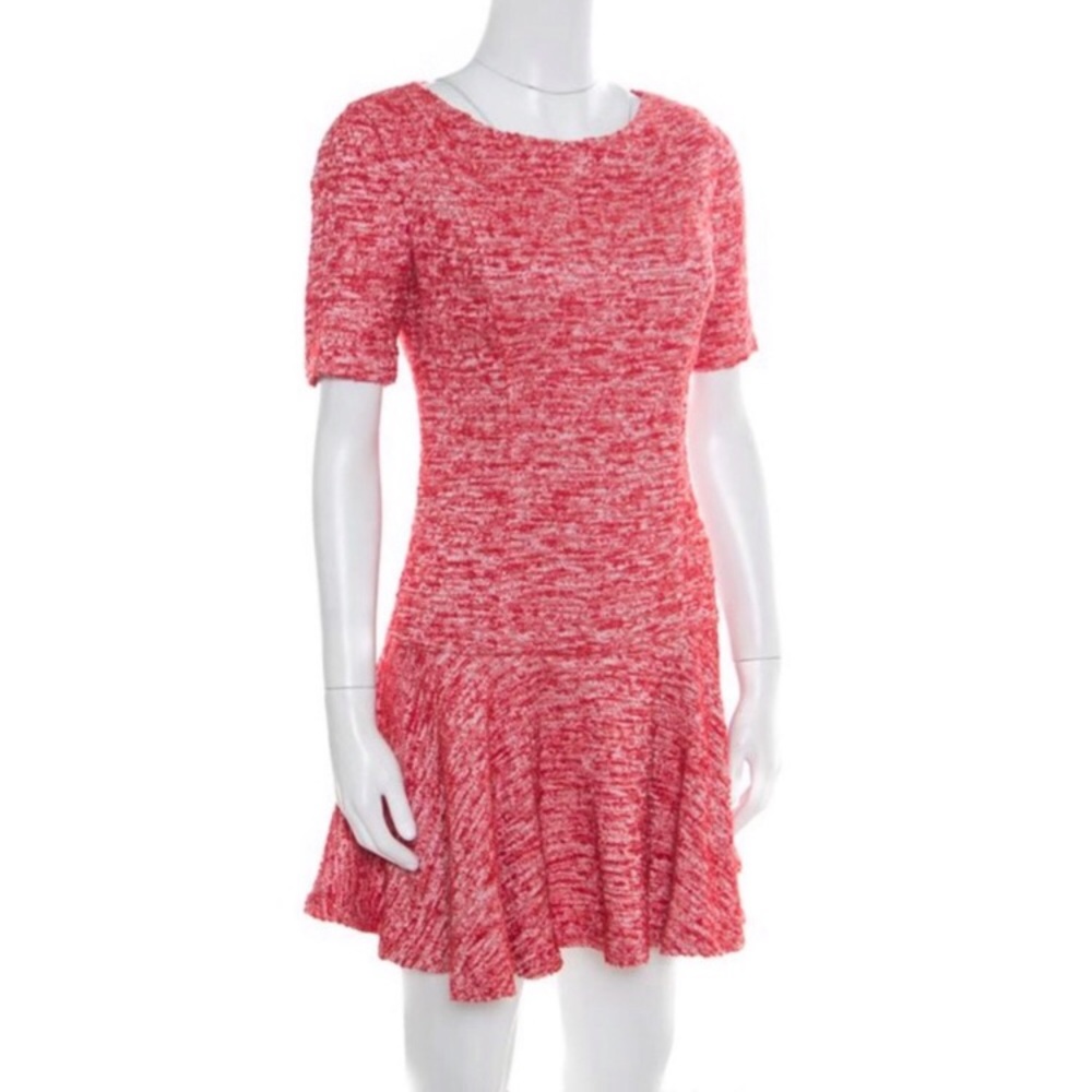 Alice + Olivia Red Tweed flounce dress Size 10